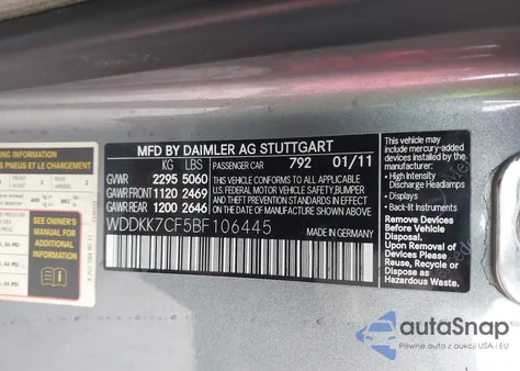 2011 Mercedes-Benz E 550 z USA, uszkodzony, nr VIN WDDKK7CF5BF106445